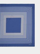 Tom Ford Geometric Print Blue Pocket Square