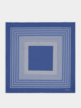 Tom Ford Geometric Print Blue Pocket Square