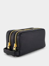 Tom Ford Grain Leather Double Zip Dopp Wash Bag