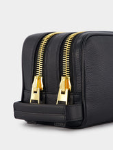 Tom Ford Grain Leather Double Zip Dopp Wash Bag