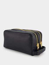 Tom Ford Grain Leather Double Zip Dopp Wash Bag