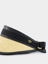 Tom Ford Leather-Trimmed Raffia-Effect Visor