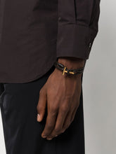 Tom Ford T-Charm Woven Black Bracelet