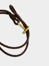 Tom Ford T-Charm Woven Brown Bracelet