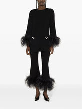 Valentino Garavani Feather-Trim Stretched Viscose Trousers