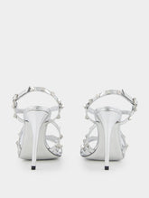 Valentino Garavani Metallic Finish Rockstud 100mm Sandals