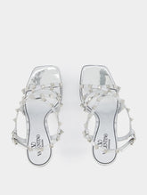 Valentino Garavani Metallic Finish Rockstud 100mm Sandals