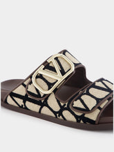 Valentino Garavani V-Logo Leather Slides