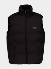 Valentino Garavani VLogo Nylon Hooded Black Waistcoat