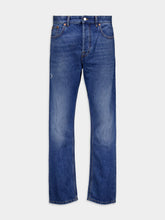 Valentino Garavani Vlogo Signature Cropped Faded Jeans