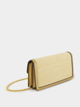 Valentino Garavani VLogo Signature Wallet With Chain In Raffia