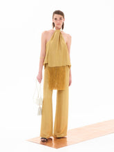 Zeus+Dione Alcestes Golden Wide-Leg Trousers