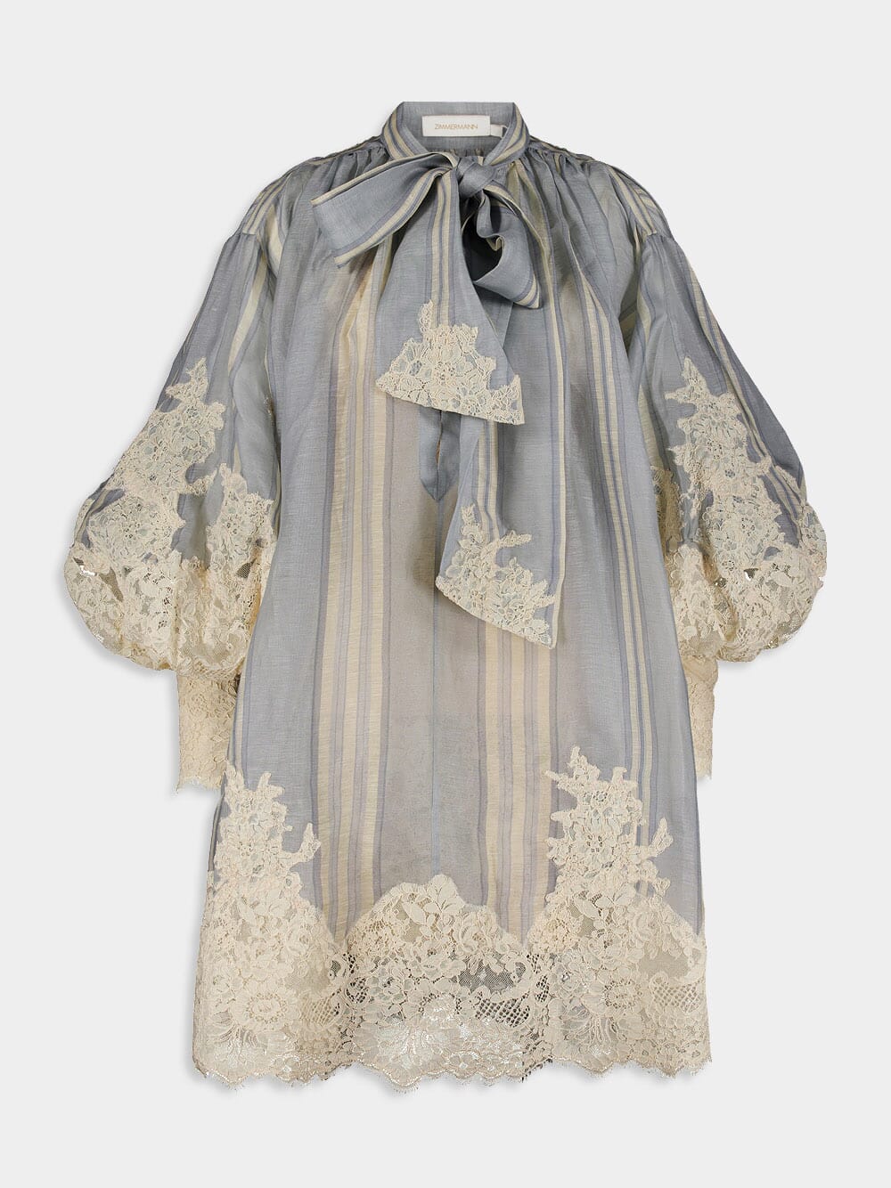 chinese dress ladies Zimmermann Lace-Trim Sheer Mini Dress