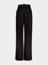 Zimmermann Tuck Wide-Leg Black Silk Trousers
