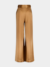 Zimmermann Tuck Wide-Leg Brown Silk Trousers