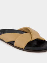 Emme Parsons Tan Nappa Folded Sandals