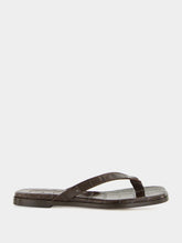 Emme Parsons Espresso Croc Meta Thong Sandals