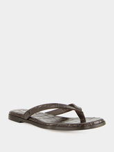 Emme Parsons Espresso Croc Meta Thong Sandals