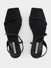 Emme Parsons Black Embossed Snake Delice Flat Sandals
