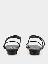 Emme Parsons Black Embossed Snake Delice Flat Sandals