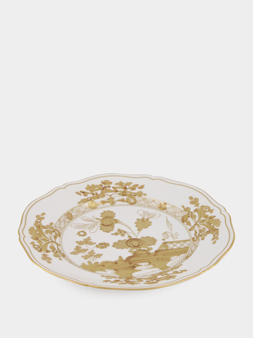 White Oriente Italiano Aurum Flat Dinner Plate