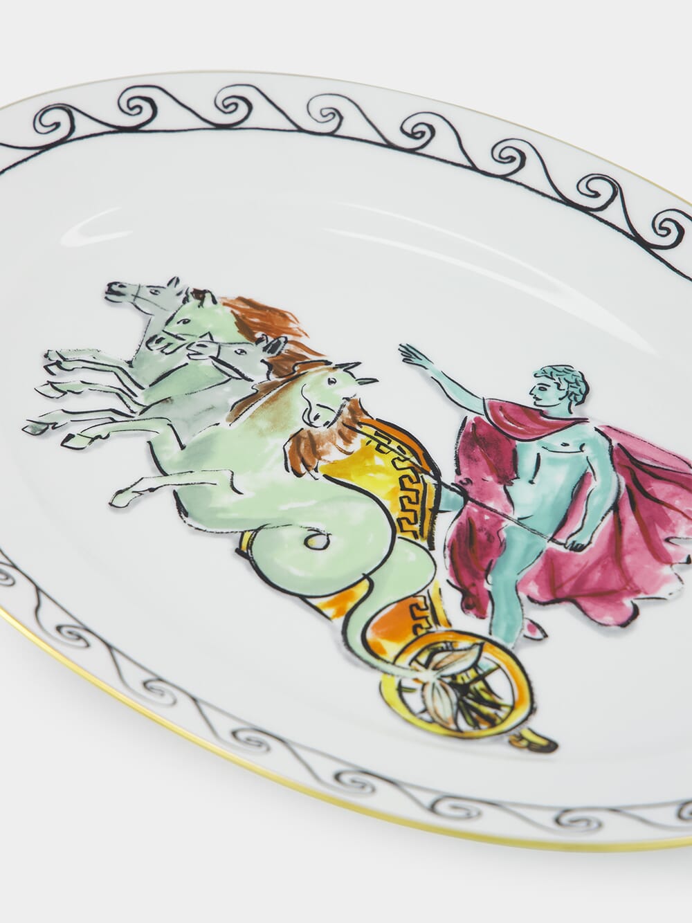 Il Viaggio Di Nettuno Chariot White Large Oval Platter