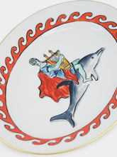 Ginori 1735 Il Viaggio Di Nettuno Dolphin White Large Oval Platter