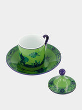 Ginori 1735 Oriente Italiano Malachite Coffee Cup with Cover