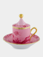 Ginori 1735 Oriente Italiano Porpora Coffee Cup with Cover