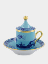 Ginori 1735 Oriente Italiano Iris Coffee Cup with Cover