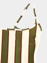 Haight Thidu Piping Swimsuit in Olive Stripes
