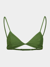 Haight Olive Green Ribbed Lari Bikini Top