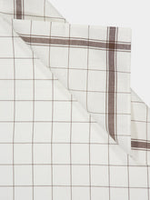 Libeco White and Brown Parma Linen Kitchen Towel