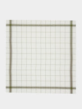 Libeco White and Olive Parma Linen Kitchen Towel