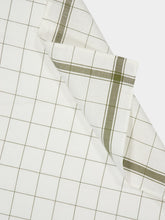 Libeco White and Olive Parma Linen Kitchen Towel