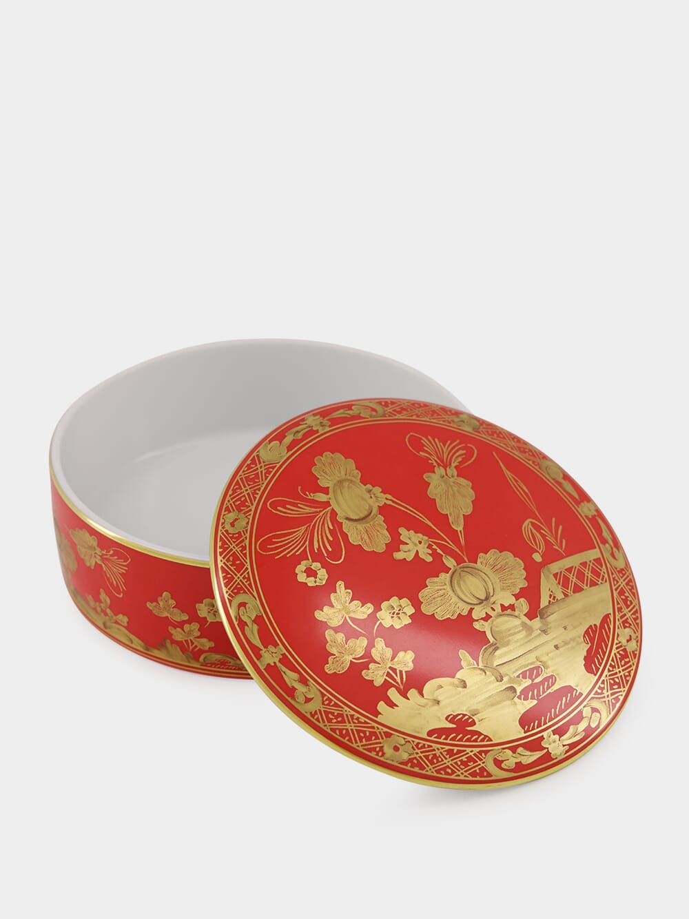 Red Oriente Italiano Rubrum Trinket Box with Gold Detailing