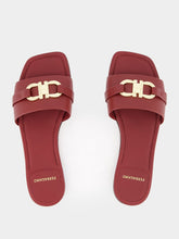 Gancini Buckle Leather Slide | PDP - Fashion Clinic