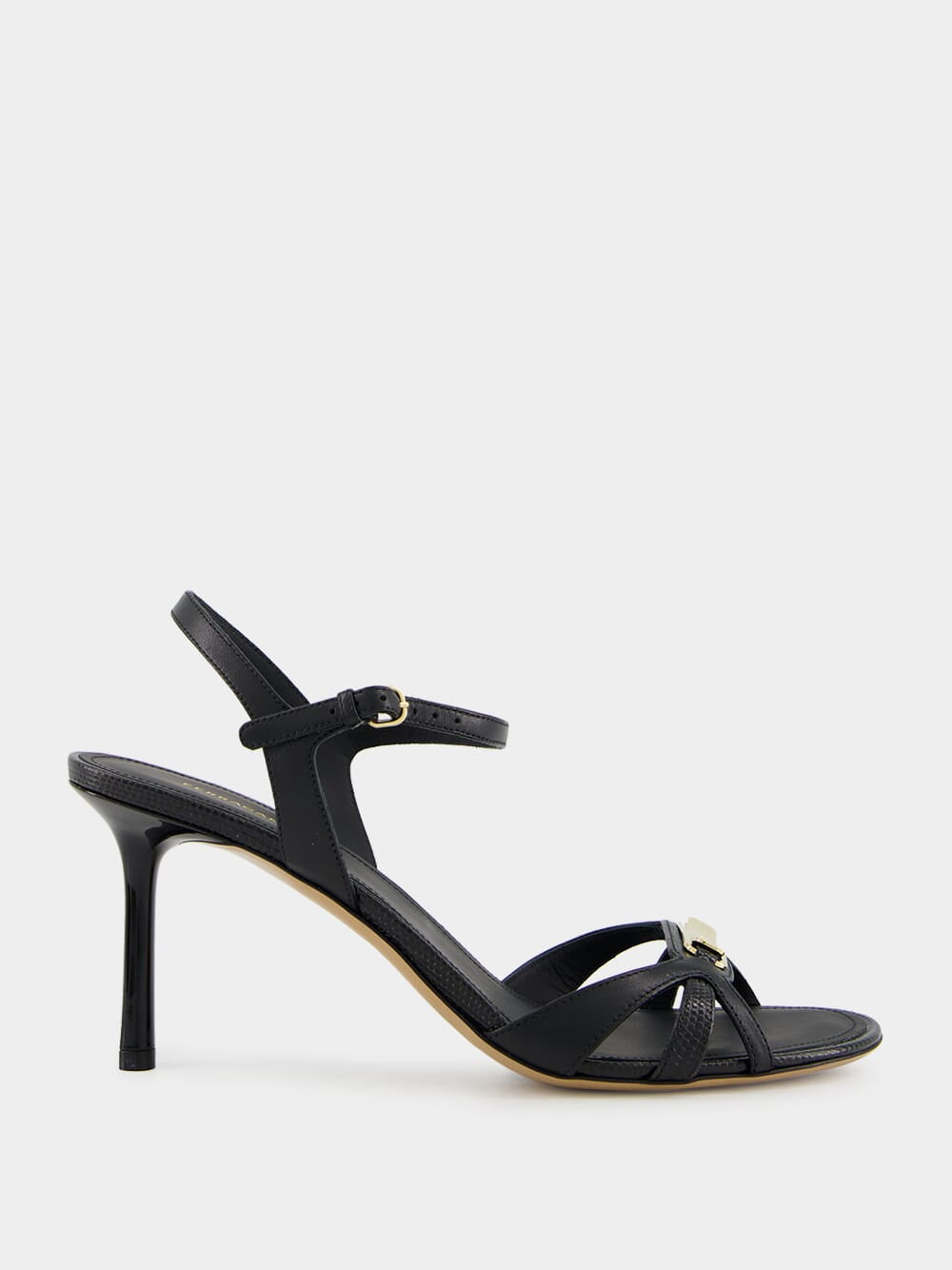 Black Strappy Sandal with Vara Buckle