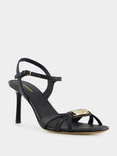 Ferragamo Black Strappy Sandal with Vara Buckle