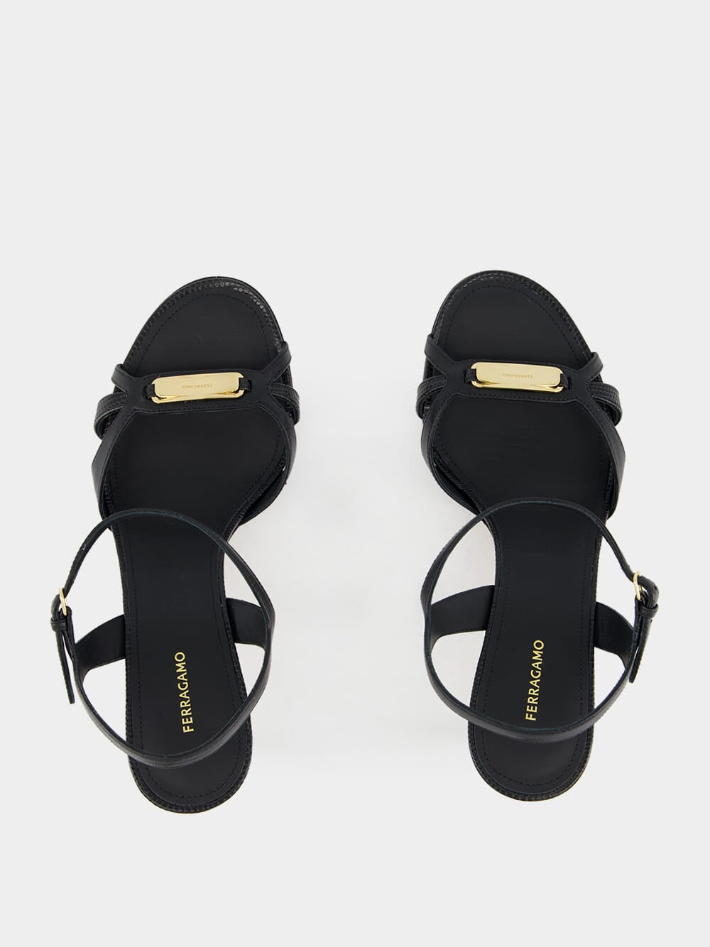 Black Strappy Sandal with Vara Buckle