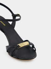 Ferragamo Black Strappy Sandal with Vara Buckle