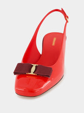 Ferragamo Flame Red Patent Vara Bow Slingback