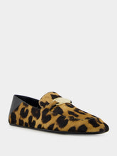 Ferragamo Elaine Leopard-Print Loafers with Gold Ornament