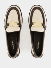 Ferragamo Maryan T Leather Loafers in Beige Brown