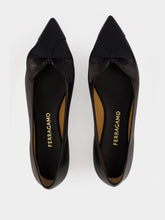 Ferragamo Black Soft Bow Ballet Flats