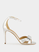 Ferragamo Silver Nappa Leather Vara Bow Sandals