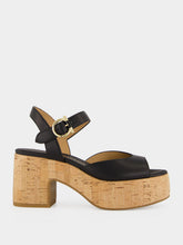 Ferragamo Black Cork Platform Sandals