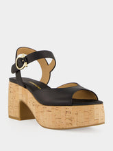 Ferragamo Black Cork Platform Sandals