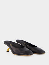 Ferragamo Black Kid Leather S-Heel Mule