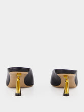 Ferragamo Black Kid Leather S-Heel Mule